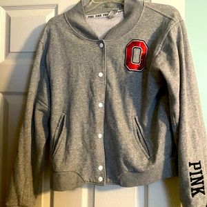 Pink size Large Ohio State Button up Sweatshirt